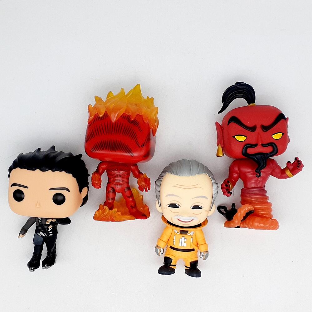 Lot 4 Marvel Vinyl Figures Funko Style Red Genie Flame Hero Space Suit